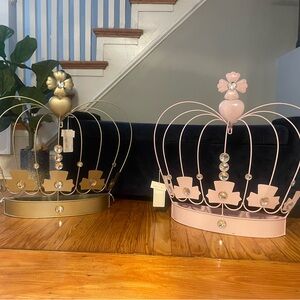 Bebe Gold and Pink Crown Accents Decor